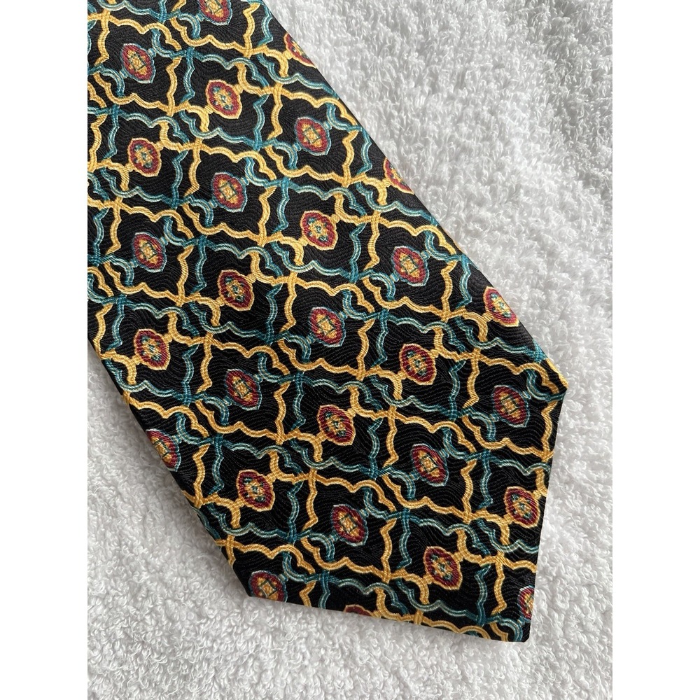 Stefano Conti	Vintage Medallion Geometric Italian Silk	100% Silk	Tie Necktie